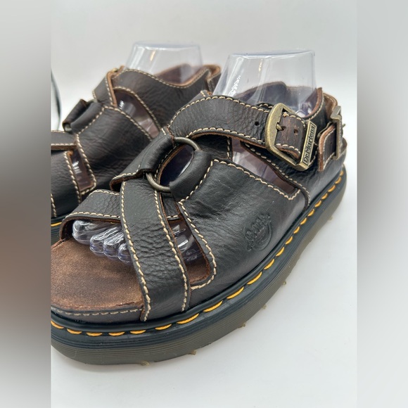 MIE Vintage Dr Martens Sandals Chunky Fisherman Platform Brown 90s Y2K 9067 RARE - Picture 9 of 14